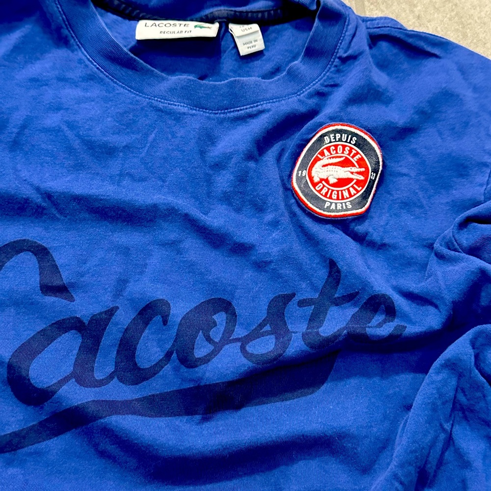 Blues Lacoste shirt size medium good condition